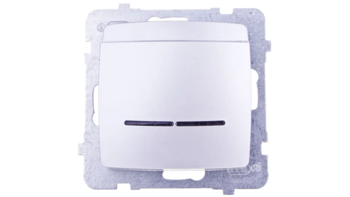 KARO Łącznik hotelowy z podświetleniem srebrny perłowy ŁP-15SS/m/43