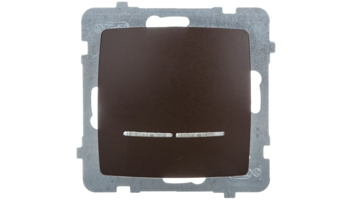 KARO Łącznik pojedynczy z podświetleniem czekoladowy metalik ŁP-1SS/m/40