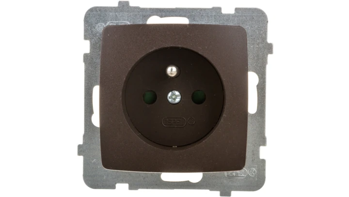 KARO Gniazdo pojedyncze z/u z przesłonami czekoladowy metalik GP-1SZP/m/40