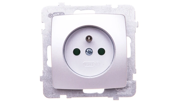 KARO Gniazdo pojedyncze z/u z przesłonami srebrny perłowy GP-1SZP/m/43