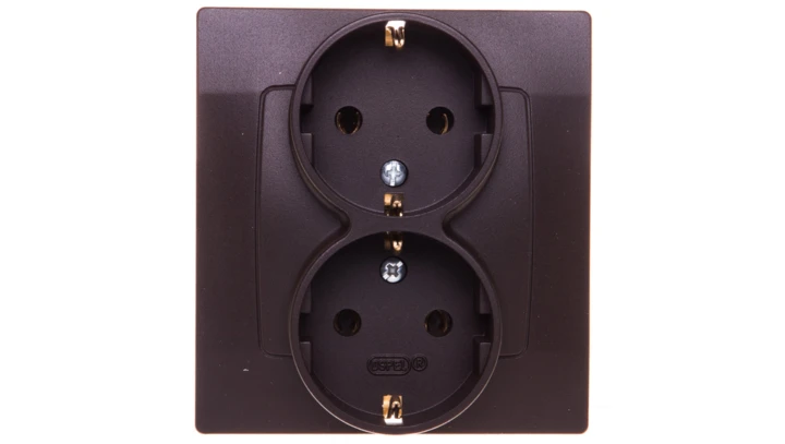 KARO Gniazdo podwójne z/u Schuko czekoladowy metalik GP-2SS/40
