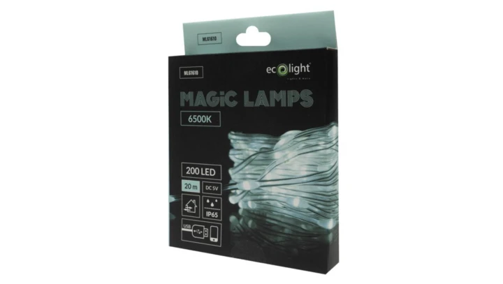 Magiczne lampki 200 led 6500K 20m USB DC5V Aplikacja Bluetooth IP65 lampki choinkowe ML61610