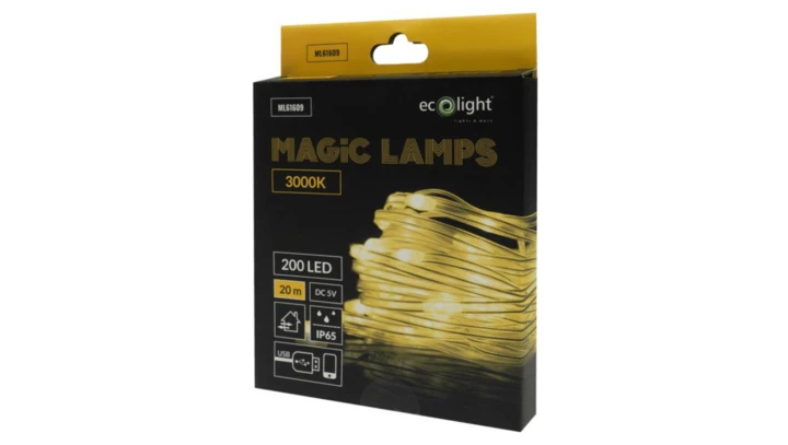 Magiczne lampki 200 led 3000K 20m USB DC5V Aplikacja Bluetooth IP65 lampki choinkowe ML61609