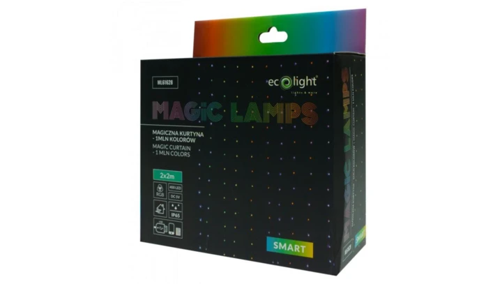Magiczna kurtyna 400led 2m*2m 1mln kolorów RGB 8W USB DC5V Aplikacja Bluetooth IP65 ML61628