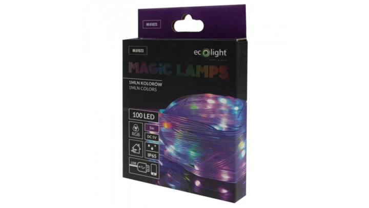 Magiczne lampki 100led 1mln kolorów 5m USB DC5V Aplikacja Bluetooth IP65 lampki choinkowe ML61623