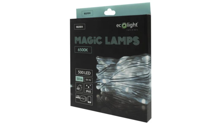 Magiczne lampki 500 led 6500K 50m USB DC5V Aplikacja Bluetooth IP65 lampki choinkowe ML61614