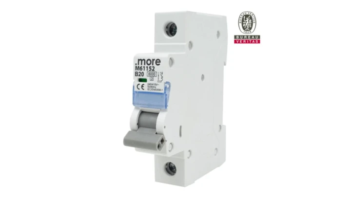 Wyłącznik nadprądowy 6kA 1P B20A 240/415V AC IP20 more. M61152