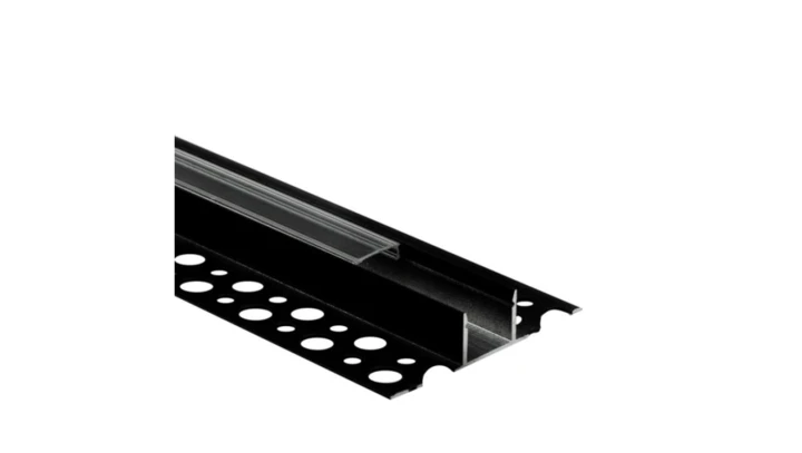 Profil GPP03 do płyt g-k pod płytkę czarny z kloszem transparentnym + zaślepki 6 szt. 3m EC61718 /10szt./