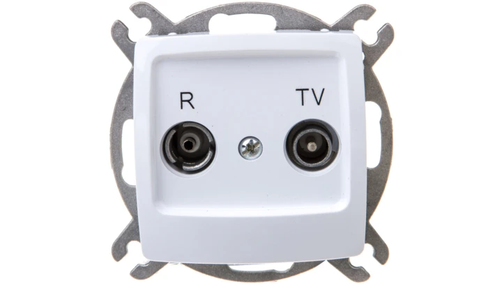 KARO Gniazdo antenowe RTV końcowe 2,5-3dB białe GPA-SK/m/00