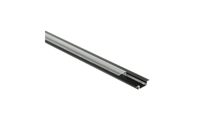 Profil P03 podtynkowy do taśm LED czarny z kloszem transparentnym + zaślepki 6 szt. 3m EC61730 /10szt./