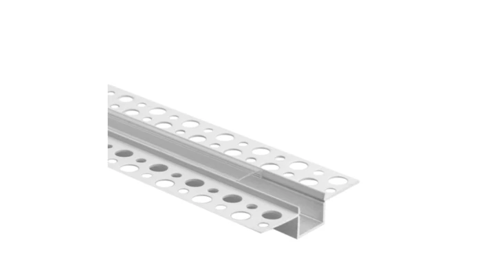 Profil GP03 podtynkowy do płyt g-k biały z kloszem transparentnym + zaślepki 6 szt. 3m EC61715 /10szt./