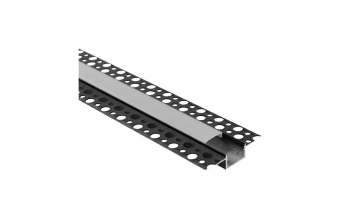 Profil GP03 podtynkowy do płyt g-k czarny z kloszem mlecznym + zaślepki 6 szt. 3m EC61711 /10szt./