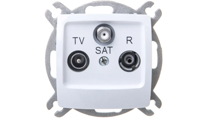 KARO Gniazdo antenowe RTV-SAT końcowe białe GPA-SS/m/00