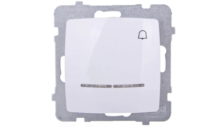 KARO Przycisk /dzwonek/ z podświetleniem biały ŁP-6SS/m/00