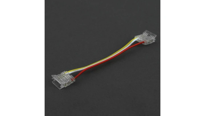 Złączka do cyfrowej taśmy LED COB DIGITAL IC RGB/RGBW/RGBCCT 12 mm taśma–przewód–taśma zatrzaskowa 10 cm IP20 ECO LIGHT EC61558
