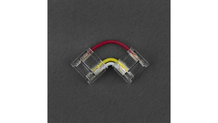 Złączka do cyfrowej taśmy LED COB DIGITAL IC RGB/RGBW/RGBCCT 12 mm taśma–taśma kątowa L zaciskowa IP20 ECO LIGHT EC61569