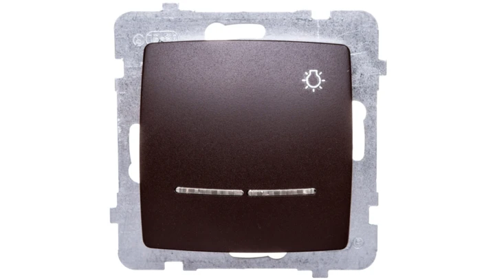 KARO Przycisk /światło/ z podświetleniem czekoladowy metalik ŁP-5SS/m/40