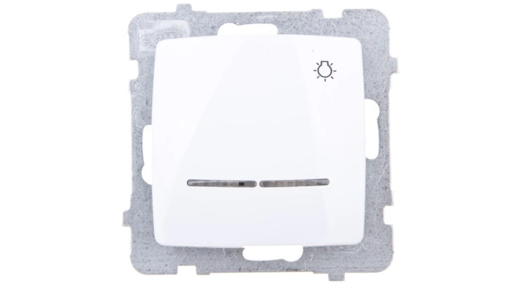 KARO Przycisk /światło/ z podświetleniem biały ŁP-5SS/m/00