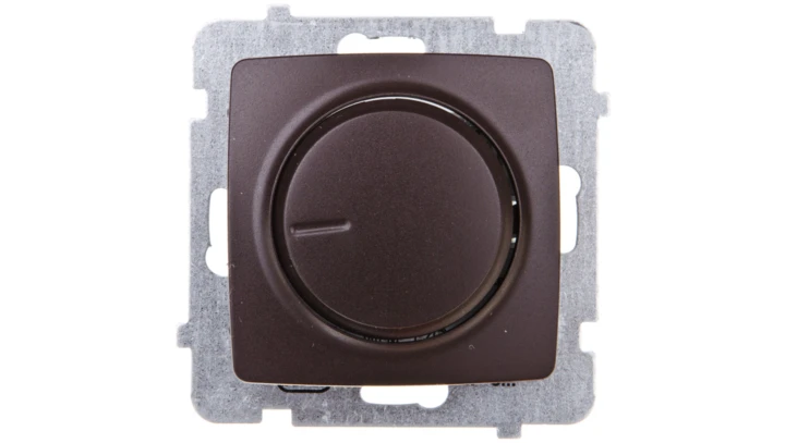 KARO Ściemniacz przyciskowo-obrotowy /żarowy i halogenowy/ czekoladowy metalik ŁP-8S/m/40