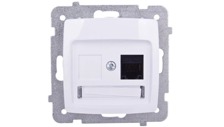 KARO Gniazdo komputerowe pojedyncze RJ45 kat.5e MMC białe GPK-1S/K/m/00