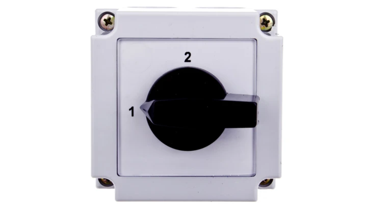 Łącznik krzywkowy 1-2 1P 10A w obudowie 4G10-55-PK R014 63-840350-011