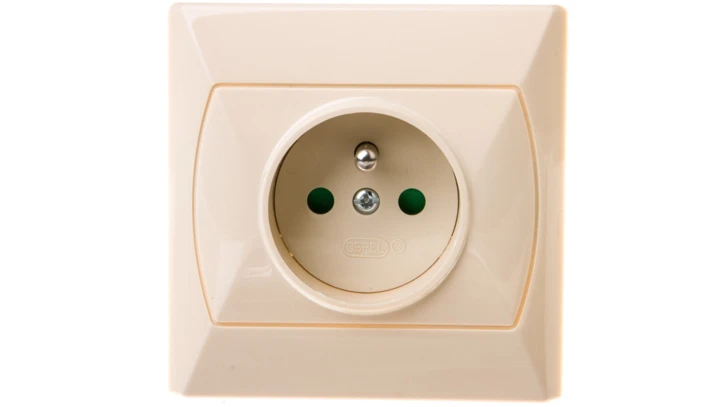 AKCENT Gniazdo pojedyncze z/u z przesłonami beżowe GP-1AZP/01