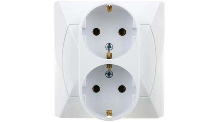 AKCENT Gniazdo podwójne z/u Schuko białe GP-2AS/00