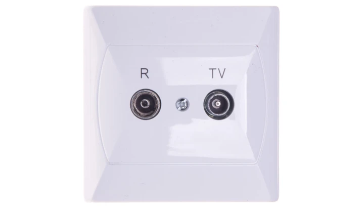 AKCENT Gniazdo antenowe RTV zakończeniowe 10dB białe GPA-10APZ/00