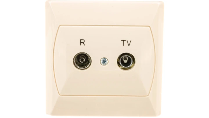 AKCENT Gniazdo antenowe RTV zakończeniowe 10dB beżowe GPA-10APZ/01