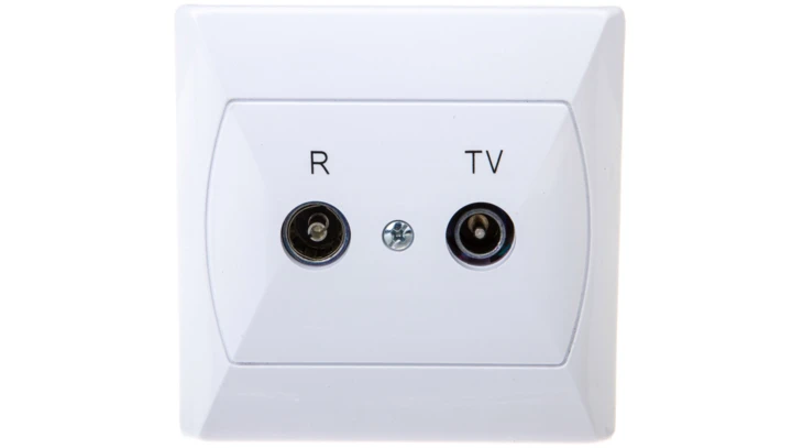 AKCENT Gniazdo antenowe RTV przelotowe 16dB białe GPA-16AP/00