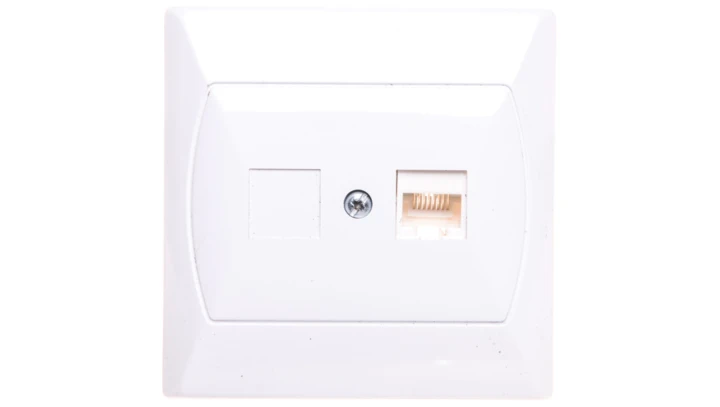 AKCENT Gniazdo komputerowe pojedyncze RJ45 kat.5e FOREX białe GPK-1A/F/00