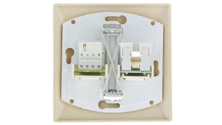 AKCENT Gniazdo teleinformatyczne RJ45 + RJ11 beżowe GPKT-A/F/01