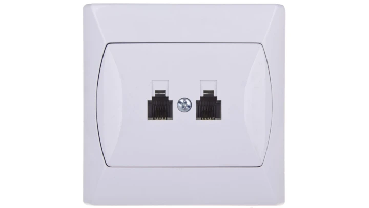 AKCENT Gniazdo telefoniczne podwójne RJ11 niezależne białe GPT-2AN/00