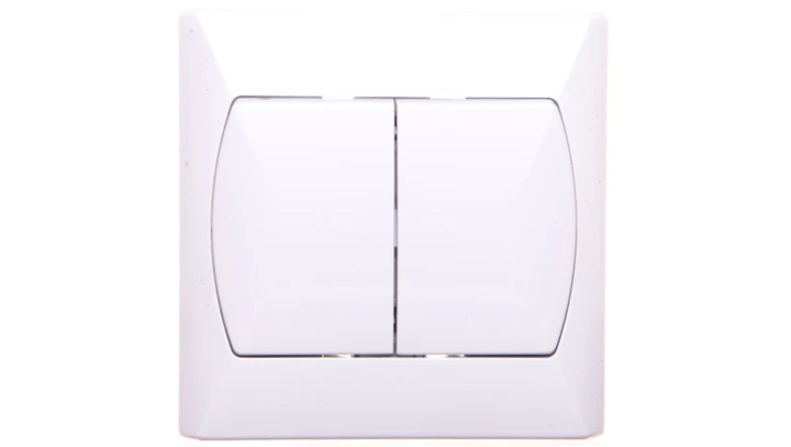 AKCENT Łącznik schodowy podwójny z podświetleniem biały ŁP-10AS/00