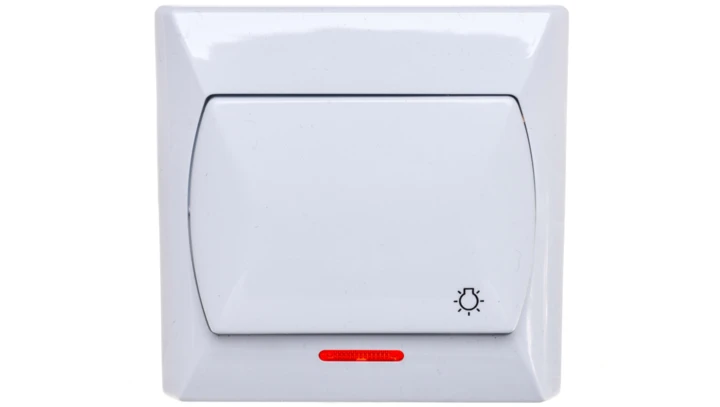 AKCENT Przycisk /światło/ z podświetleniem biały ŁP-5AS/00