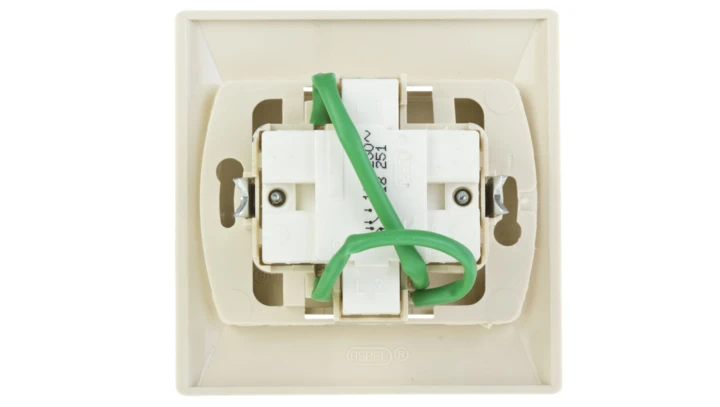 AKCENT Łącznik schodowy + pojedynczy z podświetleniem beżowy ŁP-9AS/01