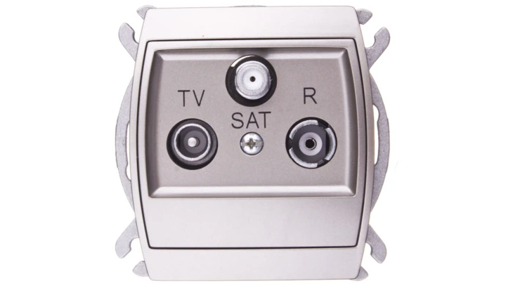 GAZELA Gniazdo antenowe RTV-SAT końcowe satynowe GPA-JS/m/16/16