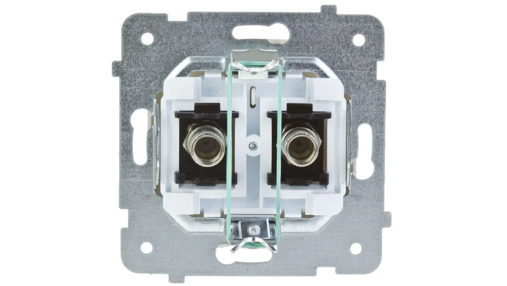 KARO Gniazdo antenowe podwójne typu F ecru perłowy GPA-2SF/m/42