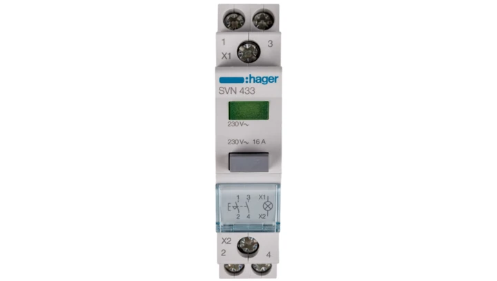 Przełącznik przyciskowy z lampką zieloną 16A 2Z SVN433