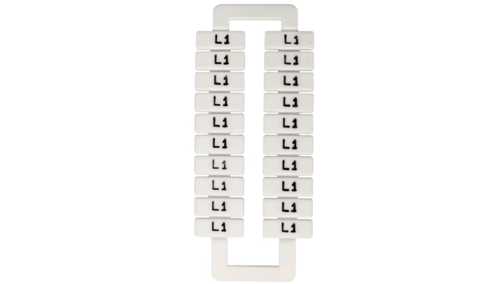 Oznacznik do złączek (EURO) 2,5-70mm2 /L1/ biały 43192 /1 blister=20 szt/