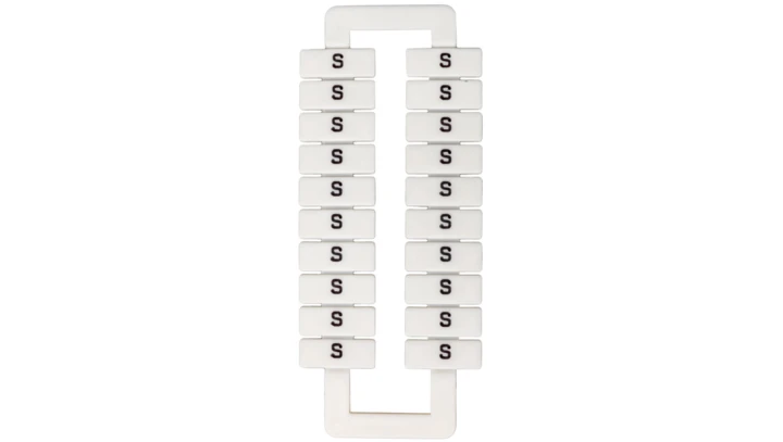 Oznacznik do złączek (EURO) 2,5-70mm2 /S/ biały 43192/1 blister=20 szt/