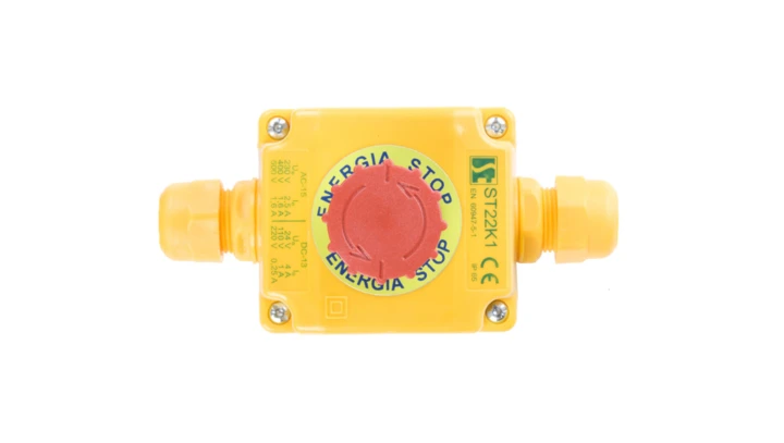 Kaseta z przyciskiem bezpieczeństwa przez obrót 1Z 1R IP65 ST22K108-2