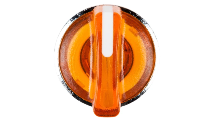 Napęd przełącznika 2 położeniowy żółty z podświetleniem bez samopowrotu ZB4BK1253