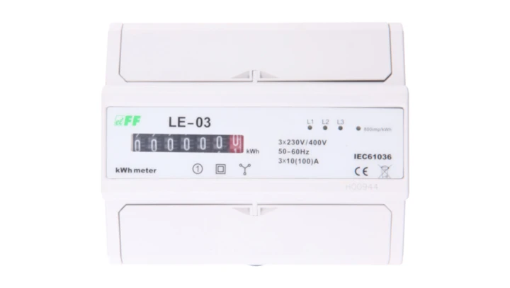 Licznik energii elektrycznej 3-fazowy 100A 230/400V z wyświetlaczem bębenkowym LE-03