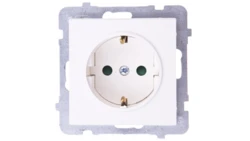 SONATA Gniazdo pojedyncze z/u Schuko z przesłonami ecru GP-1RSP/m/27