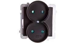 SONATA Gniazdo podwójne b/u z przesłonami czarny metalik GP-2RRP/m/33