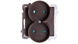 SONATA Gniazdo podwójne b/u z przesłonami czekoladowy metalik GP-2RRP/m/40