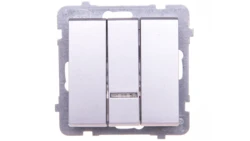 SONATA Łącznik potrójny z podświetleniem srebro mat ŁP-13RS/m/38