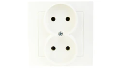 AS Gniazdo podwójne b/u ecru GP-2G/27