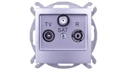 IMPRESJA Gniazdo antenowe RTV-SAT przelotowe srebrne GPA-YSP/m/18